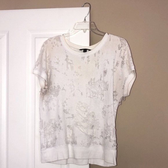 Rock & Republic Tops - Rock & Republic White, Distressed, Medium Top